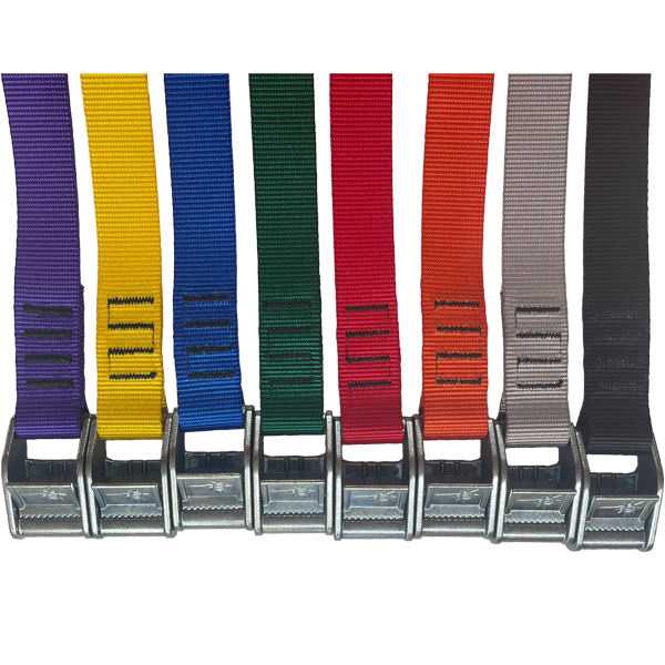 color coded 1 inch cam straps