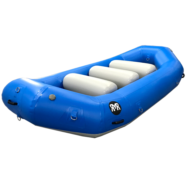 blue 12' self bailing raft