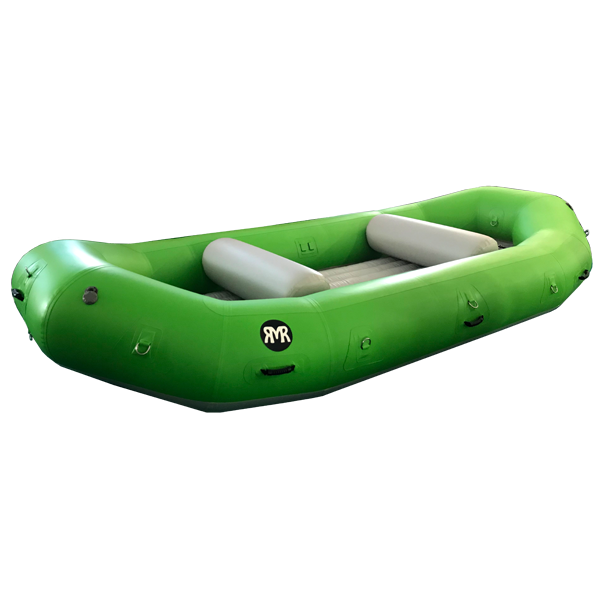 Lime Green 14' self bailing raft