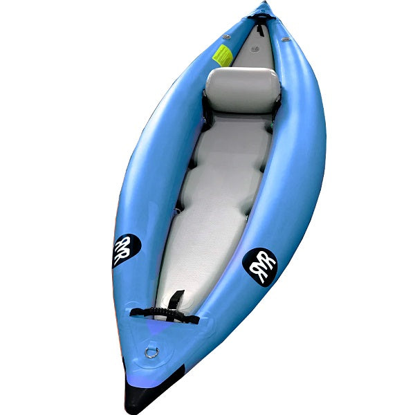 Blue inflatable kayak