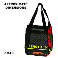 Load image into Gallery viewer, Solgear Small Mesh Tote Bag with dimensions
