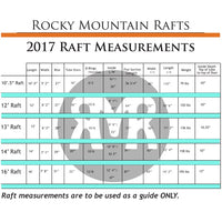 Load image into Gallery viewer, Rocky Mountain Rafts measurements
